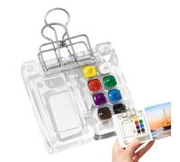 Color Mixing Tray - Magnetic Paint Dish, Travel Palette Box | Small Art Organizer Case, Multi-Compartment Watercolor Container with Locking Cover for Outdoor Painting Home Studio Trip