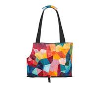 Color Mosaic Printed pet Shoulder Bag - Foldable Design, Small cat and Dog Travel Bag