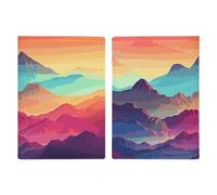 Color Mountain Gradient Passport Holder Cover PU Leather Waterproof Passport Case Travel Wallet with Credit Card Slots for Women Men, style, 20.3x13.8cm