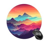 Color Mountain Gradient Round Mouse Pad Smooth Glide Gaming Mousepad Extra Density Portable Comfortable Mouse Mat for Desk, Home, Office 7.8x7.8 Inches