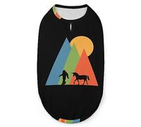 Color Mountain Man Led The Horse Pets Shirt Vest Cute Dog Tank Top Soft Sleeveless T-Shirt for Puppy Kitty Cats 2XL