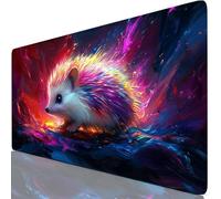Color Mouse Mat 23.6x15.7x0.12 inches XXL Gaming Mouse Pad Hedgehog Desk Mat, Desk Accessories with Non-Slip Base and Stitched Edge, Improved Precision and Speed Mousepad for PC Laptop, Office Y8-892