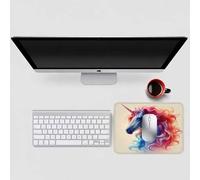 Color Mouse Mat 250x200mm, Small Mouse Pad Unicorn Waterproof Gaming Mousepad, Mini Desk Mat with Anti-Slip Base, Stitched Edges Mousepad, Keyboard, Mousemats for Desk, Gifts for Women M-8538