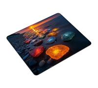Color Mouse Mat 30 x 25 cm Small Mouse Pad Beach Waterproof Mousepad Gaming Desk Accessories, Anti-slip Rubber Base Mousemat with Stitched Edge for Office, Learning, Gaming, Gifts for Men S0-225