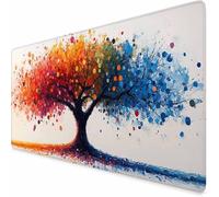 Color Mouse Mat 32X16inch Tree Of Life Gaming Mouse Pad, Large Mousepad with Non-Slip Rubber Base, Office Accessories with Stitched Edge, Washable Mousepad for Laptop, Office/Gaming, Room Decor -XZ63H