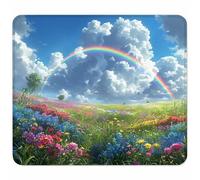 Color Mouse Mat 340x280mm, Small Mouse Pad Rainbow Waterproof Gaming Mousepad, Mini Desk Mat with Anti-Slip Base, Stitched Edges Mousepad, Keyboard, Mousemats for Desk, Gifts for Women V-2465