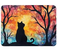 Color Mouse Mat 360x300x3mm Black Cat Mouse Pad, Thick Non-Slip Rubber Base Desk Mat and Stitched Edge, Optimised for Gaming Sensors Mousepad Office Accessorie for Home Computers Learning PC, Model821