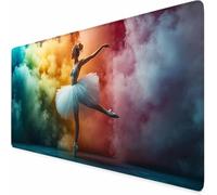 Color Mouse Mat 40 x 20 x 0.12 inch Ballet Girl Gaming Mouse Pad, Large Mousepad with Non-Slip Rubber Base, Office Accessories with Stitched Edge, Washable Mousepad for Laptop, Room Decor -XZ19J