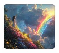 Color Mouse Mat 400x300mm, Small Mouse Pad Rainbow Waterproof Gaming Mousepad, Mini Desk Mat with Anti-Slip Base, Stitched Edges Mousepad, Keyboard, Mousemats for Desk, Gifts for Women 3-6960