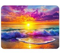 Color Mouse Mat 420x350x3mm Beach Mouse Pad, Thick Non-Slip Rubber Base Desk Mat and Stitched Edge, Optimised for Gaming Sensors Mousepad Office Accessorie for Home Computers Learning Laptop, Model914