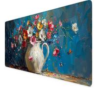 Color Mouse Mat Flower Gaming Mouse Pad XXL 120 x 60cm Desk Mat Large with Non-Slip Base and Stitched Edge Keyboard Pad for Gaming/Home/Office Work/Accessories, Improved Precision and Speed p5532i