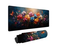 Color Mouse Mat Flowers Mouse Pad 48 x 24 x 0.12 inch, Washable Mousepad, Gaming Mousepad Office Accessories with Anti-Slip Rubber Base Double Stitched Edges for Office, Decor, Gifts for Men -TL6442