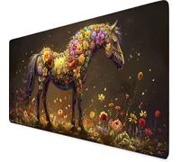 Color Mouse Mat Horse Gaming Mouse Pad XXL 60 x 30cm Desk Mat Large with Non-Slip Base and Stitched Edge Keyboard Pad for Gaming/Home/Office Work/Accessories, Improved Precision and Speed sx2864i