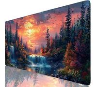 Color Mouse Mat River Mouse Pad Desk Mat Soft Smooth Surface and Anti-Slip Rubber Base for Stable Grip on Smooth Surfaces, Improved Precision and Speed, Mousepad for Office 700 x 400 x 3mm K0-559