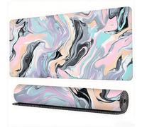 Color Mouse Mat XXL 35.4x15.7x0.12 inch Large Gaming Mouse Pad Marble Desk Mat Stitched Edges, Washable Japanese Mousepad with Anti-Slip Rubber Base Computers Desk Pad for Laptop Office Decor,Model395