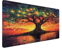 Color Mouse pad 900x400 Non-Slip Base As an Gaming components Gi-60 | Mouse Mat Tree Of Life Extra Large Desk Mat XXL Rubber Base Smooth Surface Easy Slide With Stitched Edges Office decoration