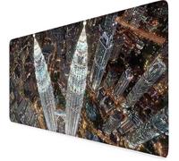 Color Mouse Pad Twin Towers Large Mouse Mat, Gaming Desk Mat Soft Smooth Surface and Anti-Slip Rubber Base Waterproof Soft Cloth, Desk Accessories for Men, Home Office, Work (Color 90 x 40cm) i1242