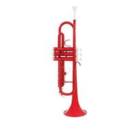 Color Musical Trumpet B Flat Trumpet Professional Brass Trompete Instrument With Mouthpiece Gloves Strap Cas(Color:Red)