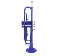 Color Musical Trumpet B Flat Trumpet Professional Brass Trompete Instrument With Mouthpiece Gloves Strap Cas(Color:Blue)