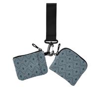 Color Nature Blue Diamonds Dual Coin Purse Credit Card Holder Wallet Slim Portable Credit Card Wallet Case with Keychain for Work Travel 2 Packs