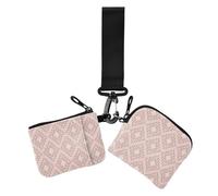 Color Nature Diamonds Boho Women's Dual Wallets Business Card Cases Compact Size Money Organizers with Keychain for Lady 2 Packs