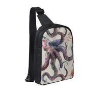 Color Octopus Printed Chest Bag Sling Bag for Men Women, Waterproof Crossbody Backpack Men Bag for Runner Workout Hiking Cycling Travel