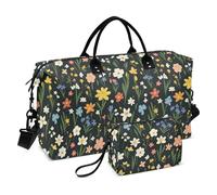 Color Oil Painting Sense Flowers Large Bag Carry On Weekend Bag Sports Duffel Bags with Adjustable Strap for Airplane Traveling Foldable bolso de para Mujer Avion