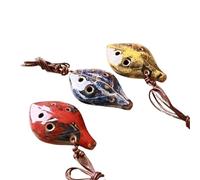 Color Optional Ocarina Retro Style 6 Hole Handmade Instrument With Lanyard(Sky blue)