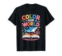 Color Our World Summer Reading 2025 Summer Shark T-Shirt