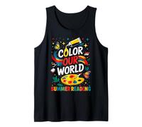 Color Our World Summer Reading Message Tank Top