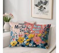Color Outdoor Cushions Covers 45 x 45 cm Sofa Cushions Flowers Breathable Velvet Square Pillow Cases Decorative Pillows Pack of 2, with Invisible Zipper, Double-Sided Printing, for Room Decor V-146