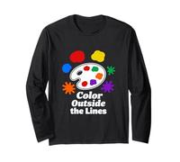 Color Outside The Lines Art Palette Creative Design Long Sleeve T-Shirt