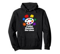 Color Outside the Lines Art Palette Creative Design Pullover Hoodie