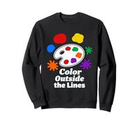 Color Outside the Lines Art Palette Creative Design Sweatshirt