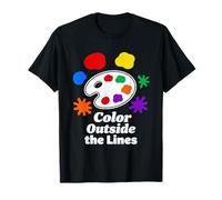 Color Outside The Lines Art Palette Creative Design T-Shirt