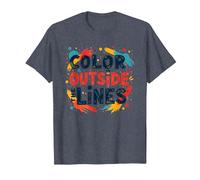 Color Outside The Lines Artistic Inspirational Quote T-Shirt, Men, Heather Blue, M
