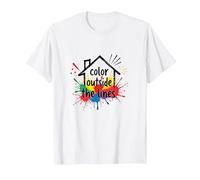 Color Outside The Lines: Vibrant Creative Expression T-Shirt, Men, White, 3XL