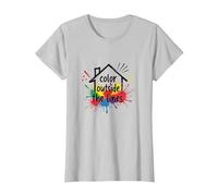 Color Outside The Lines: Vibrant Creative Expression T-Shirt, Women, Silver, S