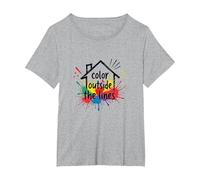 Color Outside The Lines: Vibrant Creative Expression T-Shirt, Women's Plus, Heather Grey, 1X