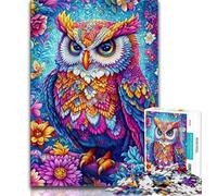 Color Owl 1000 Piece Jigsaw Puzzles for Teenagers,Stress Reliever Staycation Kill Time with Matching Poster And Trivia Sheet (75x50cm)