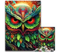 Color Owl 1000Pc Adults Jigsaw Puzzle Jigsaw Puzzles Relaxing Entertainment, Home Decor 50x75CM/19.68x29.52inch