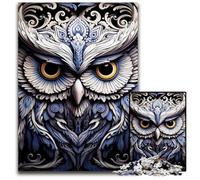 Color Owl 1000Pc Adults Jigsaw Puzzle Wooden Jigsaw Brain-Challenging DIY Decorative Game, Family Interactive Toy 50x75CM/19.68x29.52inch