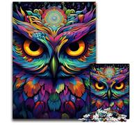 Color Owl 1000Pc Adults Jigsaw Puzzle Wooden Jigsaw Perfect Home Or Office Decor, Ideal 50x75CM/19.68x29.52inch