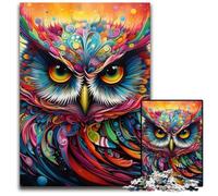 Color Owl Jigsaw Puzzles for Adults, 1000 Piece Wooden Jigsaw Puzzles for Adults Challenging Brain Teaser for Teenagers, Family Game Night Fun 50x75CM/19.68x29.52inch
