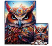 Color Owl Jigsaw Puzzles for Adults, 1000 Piece Wooden Jigsaw Puzzles for Adults Challenging Brain Teaser for Teenagers, Family Game Night Fun 50x75CM/19.68x29.52inch
