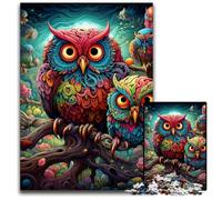 Color Owl JigsawPuzzle 1000 Pieces for Adults cardboard Jigsaw Puzzles for Adults Ideal DIY Decor & Brain Teaser Gift 26X38CM/10.23x14.96inch