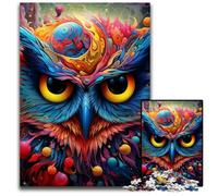 Color Owl JigsawPuzzle 1000 Pieces for Adults Challenging Puzzles Challenging DIY Brain Teaser for Teenagers 26X38CM/10.23x14.96inch