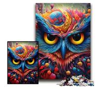 Color Owl Jigsaws 1000 Pieces for Adults cardboard Jigsaw Puzzles for Adults Ideal for Family Fun, Relaxation Size 26x38cm