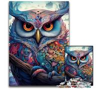 Color Owl Jigsaws 1000 Pieces for Adults Wooden Jigsaw Puzzles Ideal for Teenagers & Collectors, Travel Gift, Family Activity 50x75CM/19.68x29.52inch