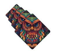 Color owl pattern Car Air Fresheners Cards Set of 4 Pieces Personalized Car Fresheners Gifts for Men Women Auto Aromatherapy Tablets Hanging Scented Cards for Wardrobe Bathroom
